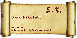 Spak Nikolett névjegykártya